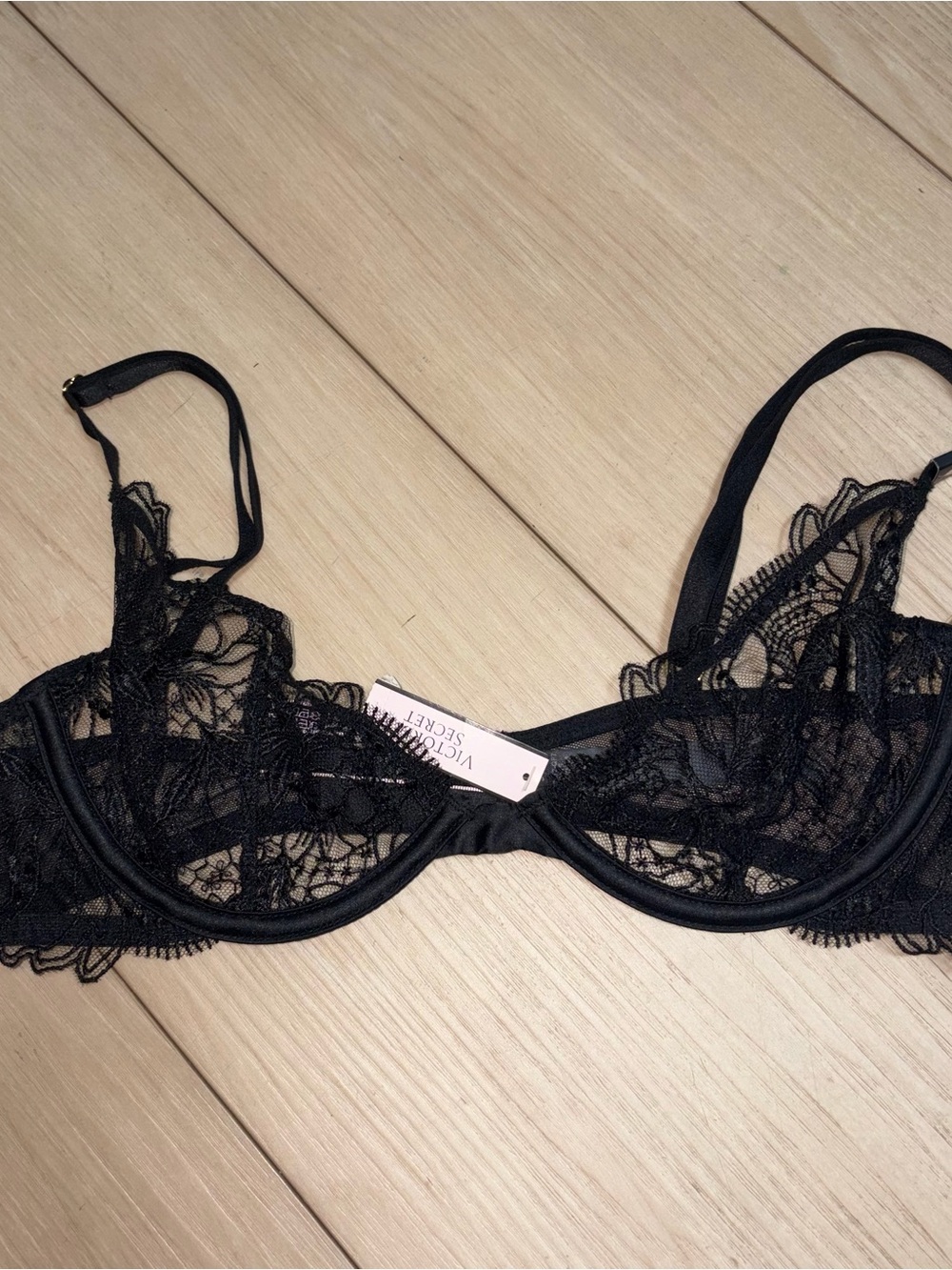Victoria's Secret Black Lace Balconette Bra